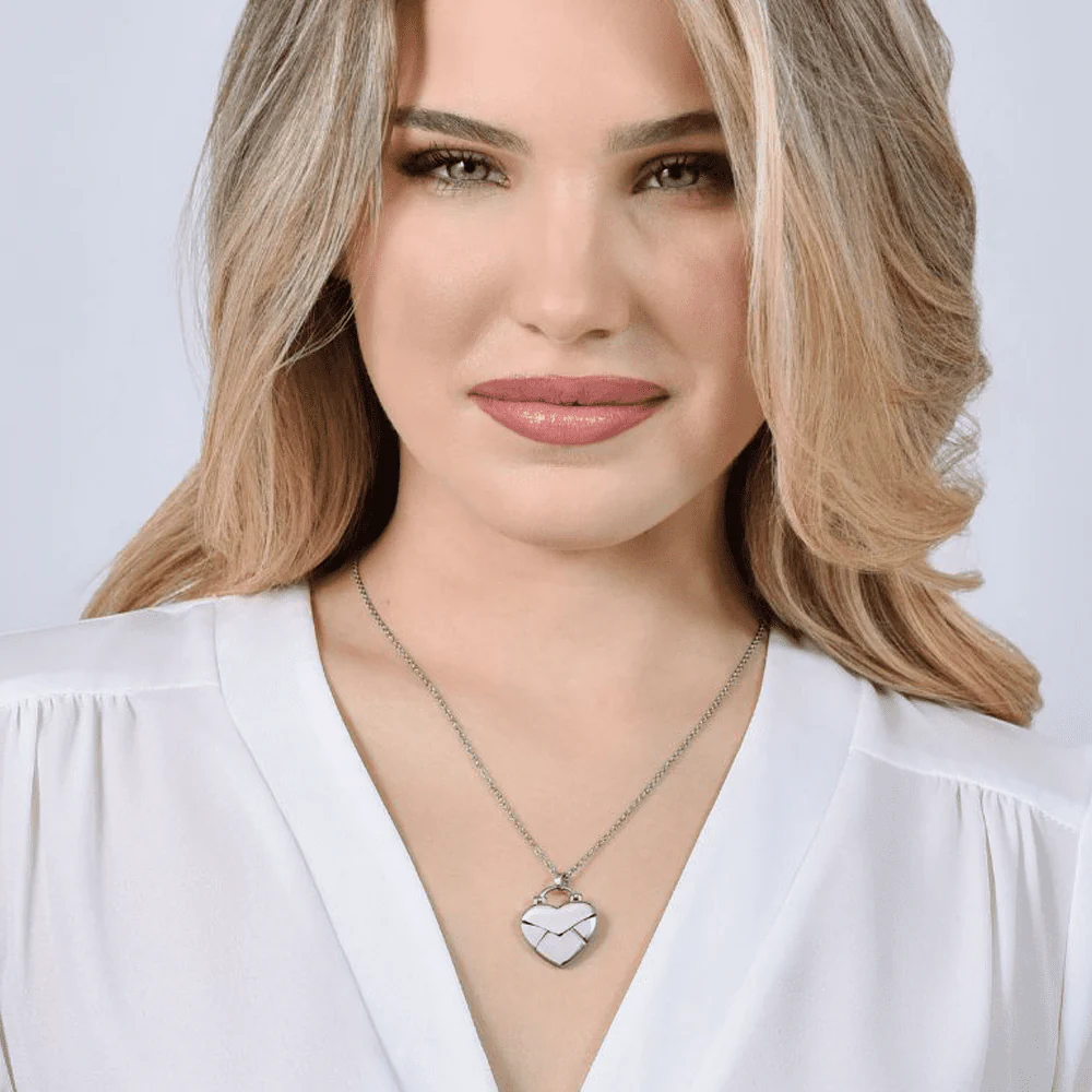 COLLANA DONNA IN ACCIAIO CON CUORE LETTERA - Image 3