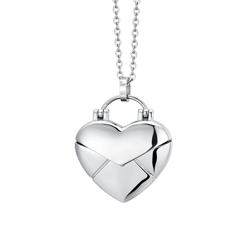 COLLANA DONNA IN ACCIAIO CON CUORE LETTERA - Image 4