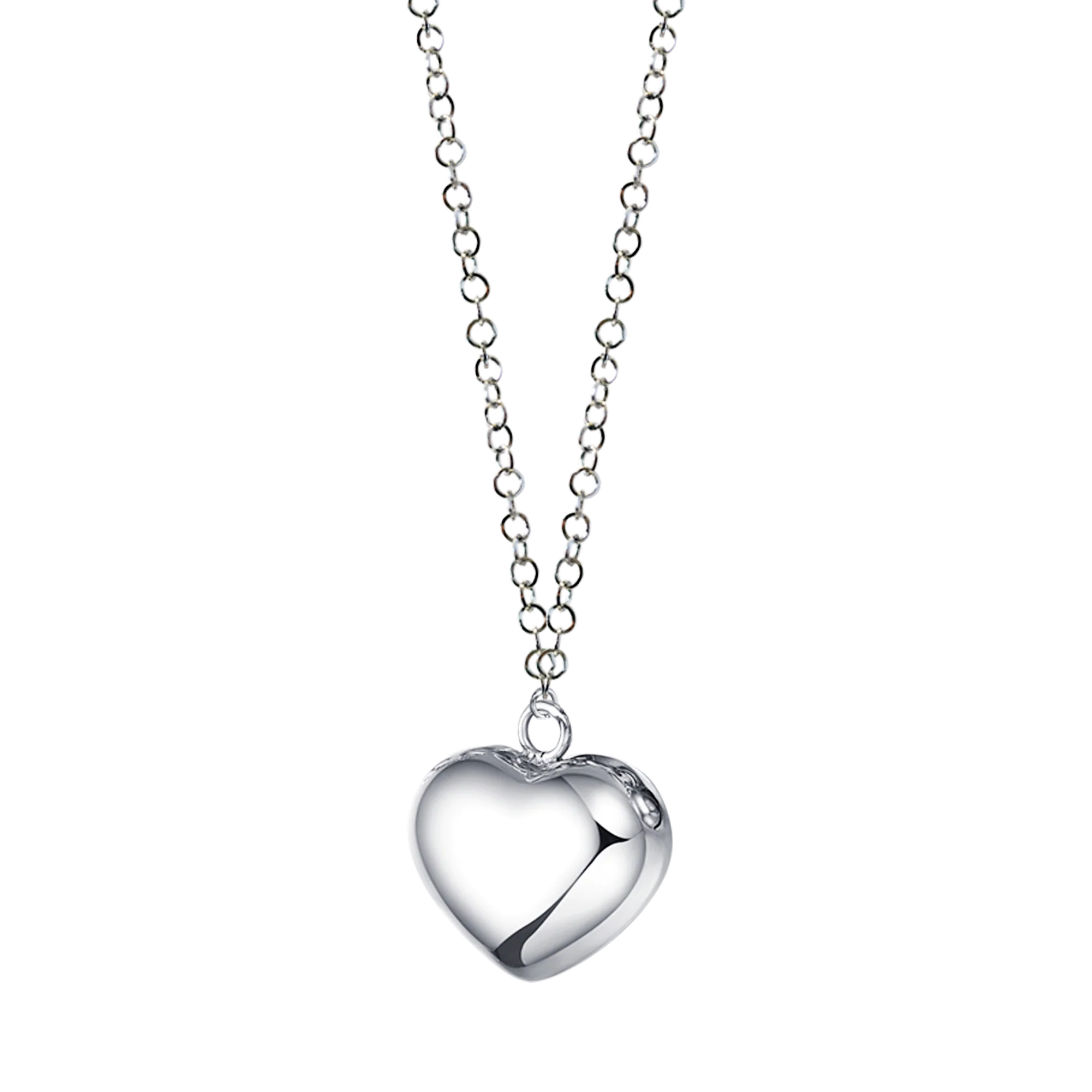 COLLANA DONNA IN ACCIAIO CON CUORE BOMBATO
