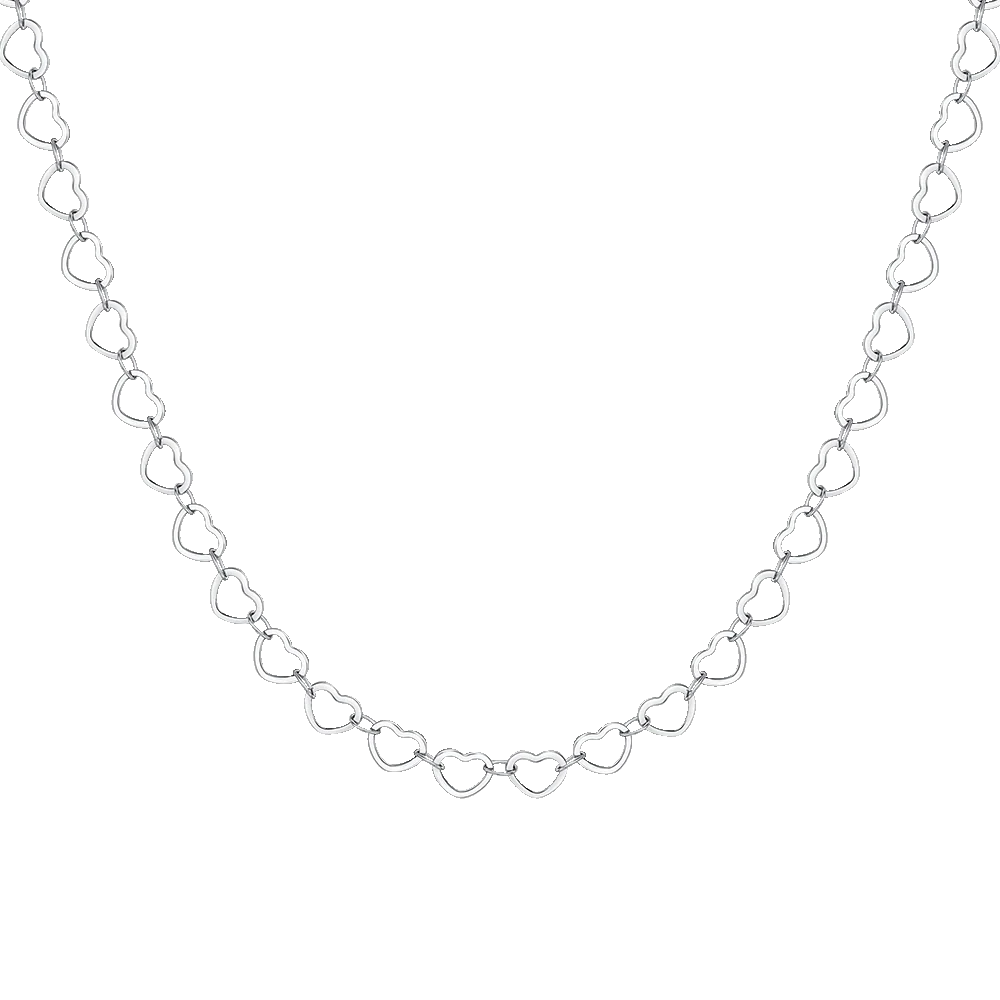 COLLANA DONNA IN ACCIAIO CON CUORI