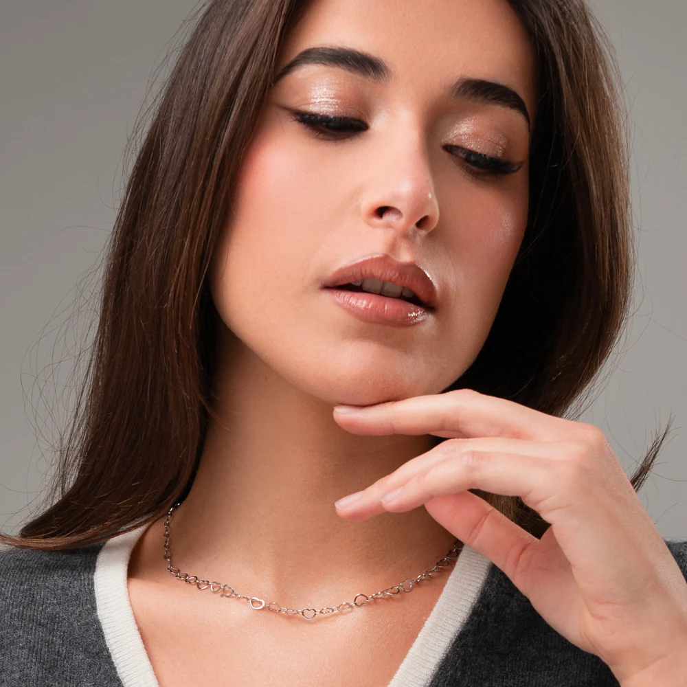 COLLANA DONNA IN ACCIAIO CON CUORI - Image 3