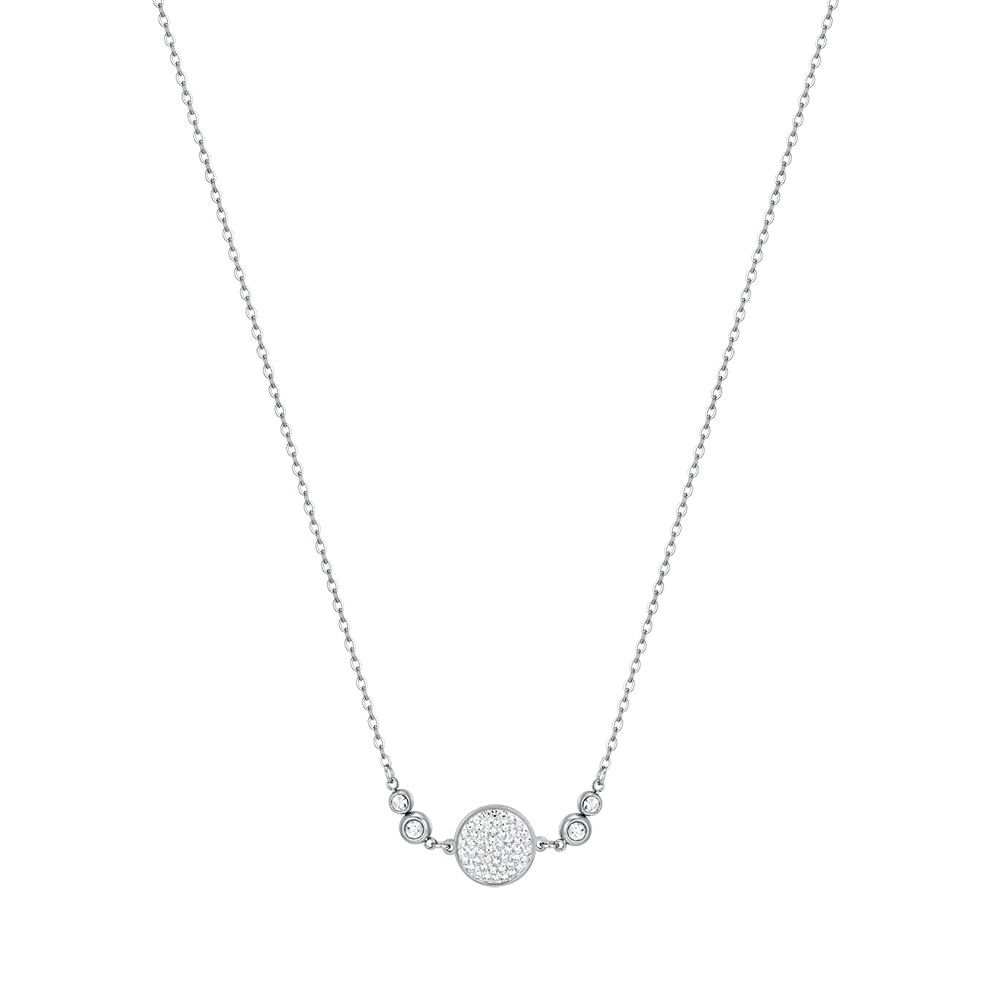 COLLANA DONNA IN ACCIAIO CON ELEMENTO CON CRISTALLI BIANCHI