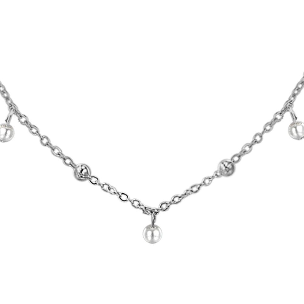 COLLANA DONNA IN ACCIAIO CON PERLE BIANCHE - Image 4