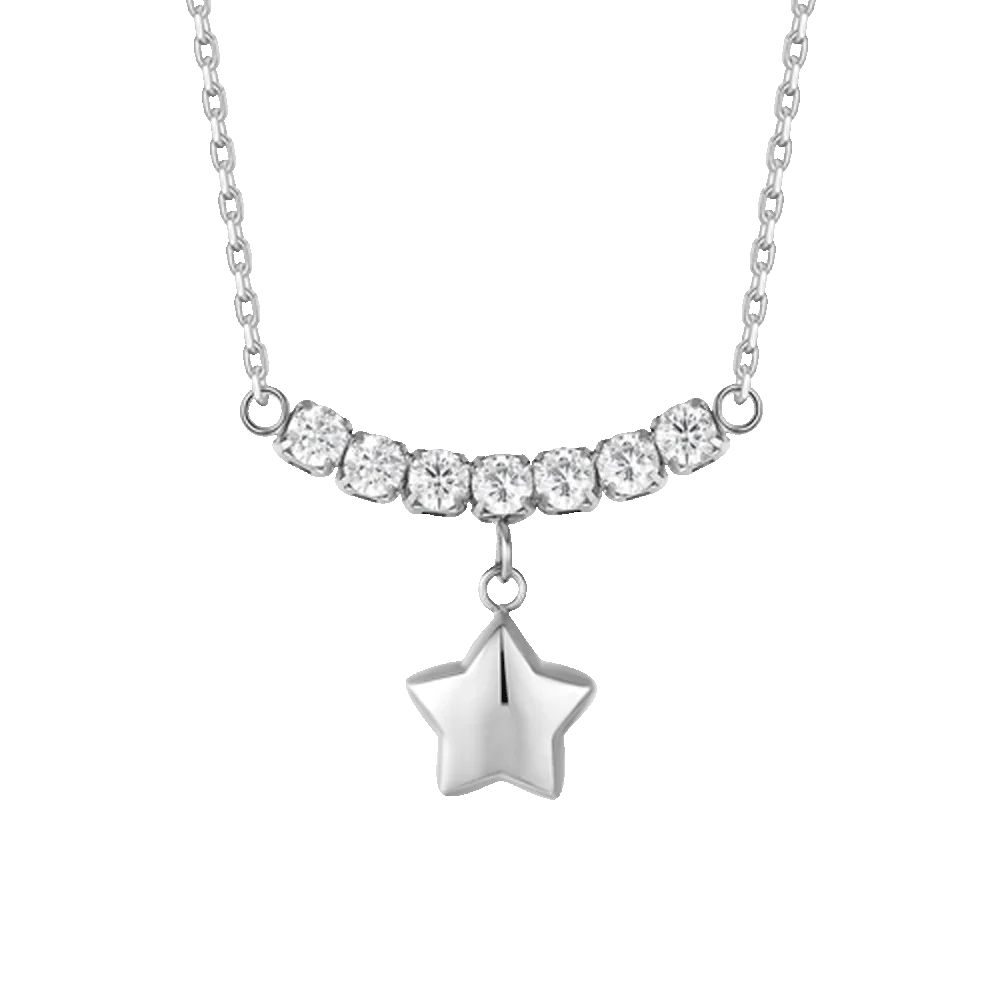 COLLANA DONNA IN ACCIAIO CON STELLA E ZIRCONI BIANCHI - Image 4