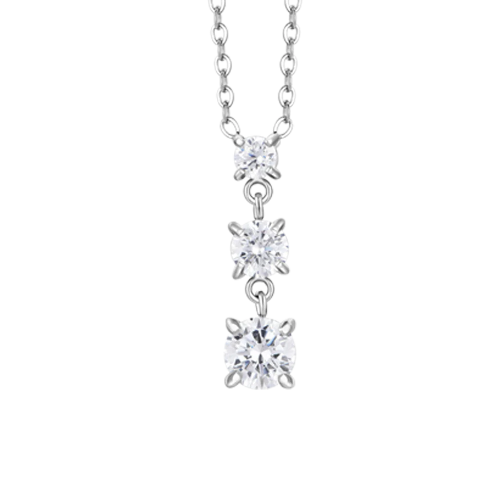 COLLANA DONNA IN ACCIAIO CON ZIRCONI BIANCHI - Image 4