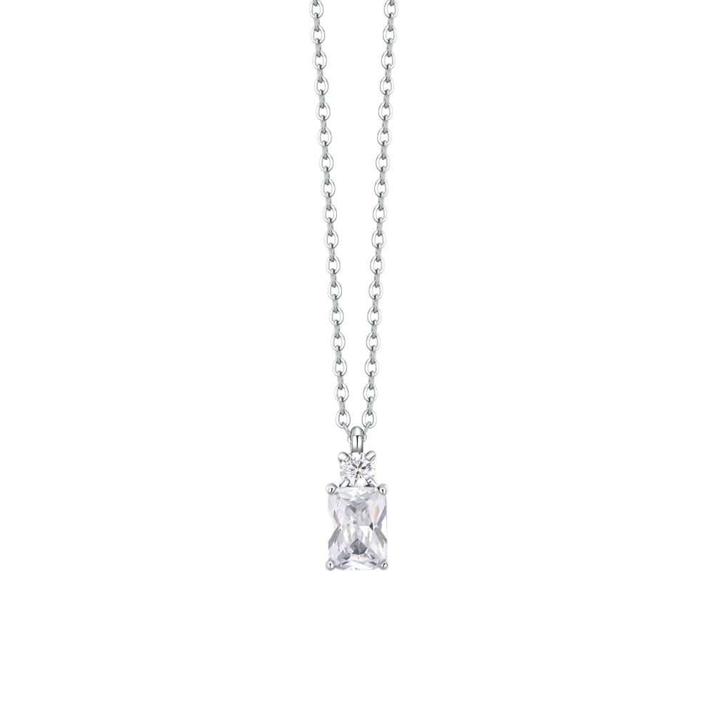 COLLANA DONNA IN ACCIAIO CON ZIRCONI BIANCHI