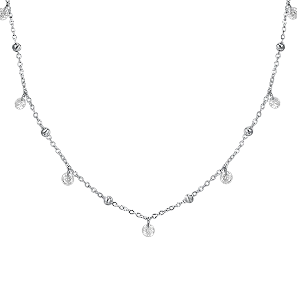 COLLANA DONNA IN ACCIAIO CON ZIRCONI BIANCHI