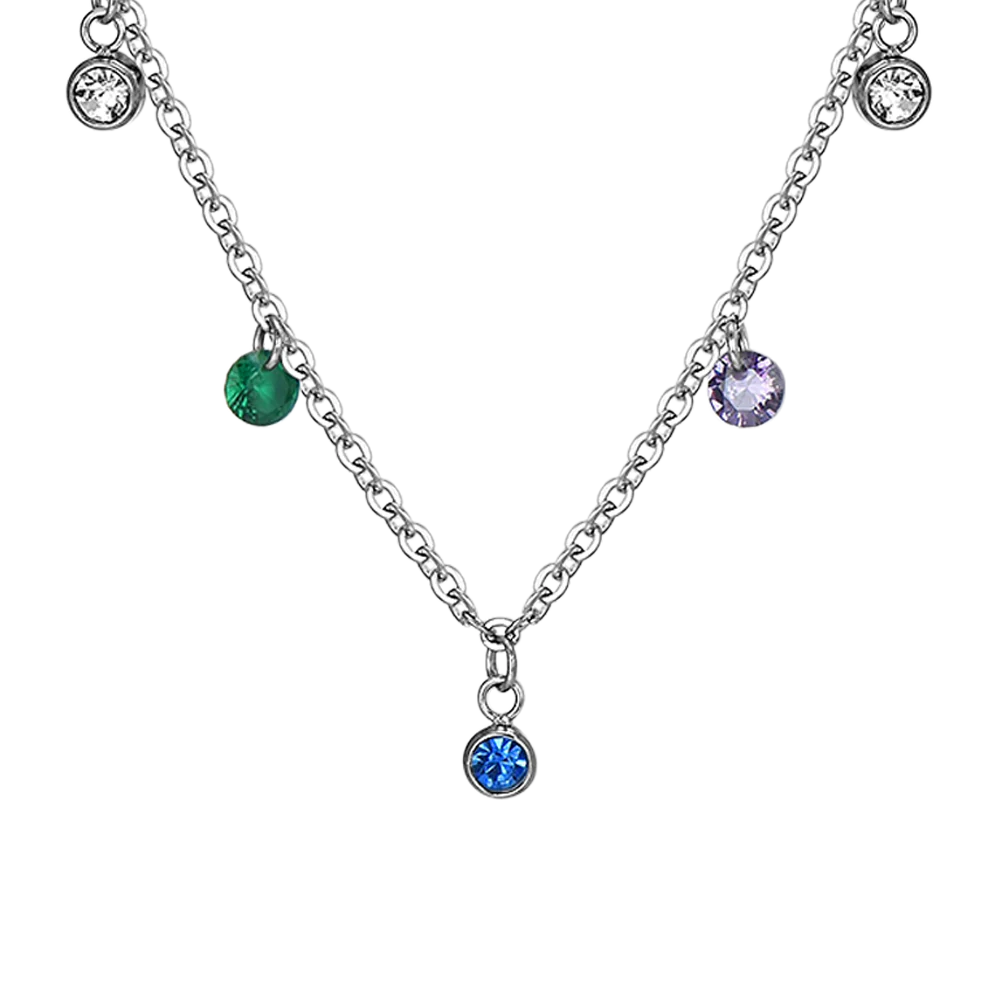 COLLANA DONNA IN ACCIAIO CRISTALLI MULTICOLOR - Image 4