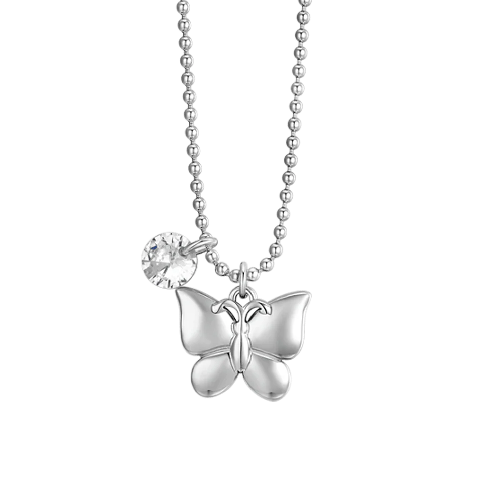 COLLANA DONNA IN ACCIAIO FARFALLA E ZIRCONE - Image 4