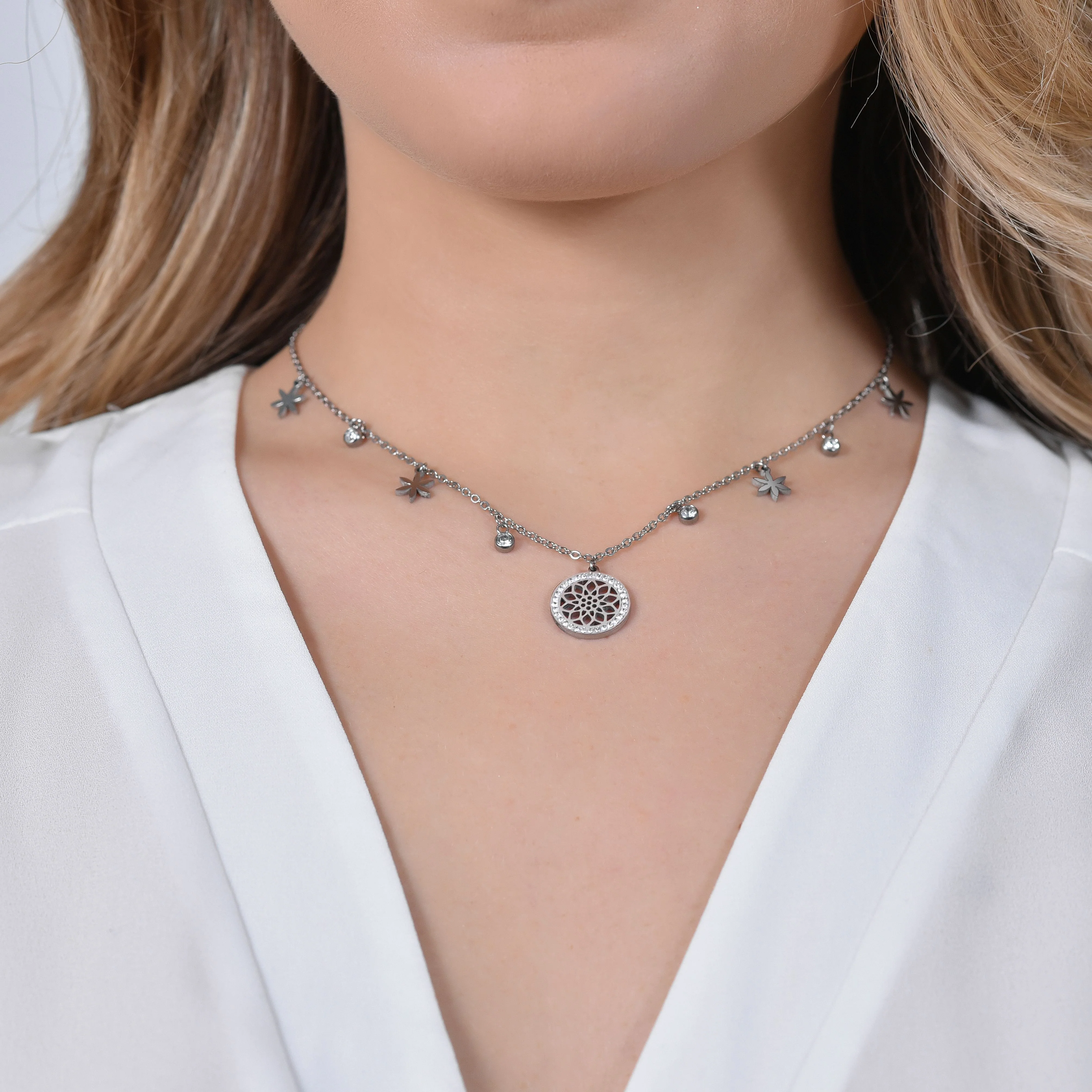COLLANA DONNA IN ACCIAIO FIORE DELLA VITA - Image 2