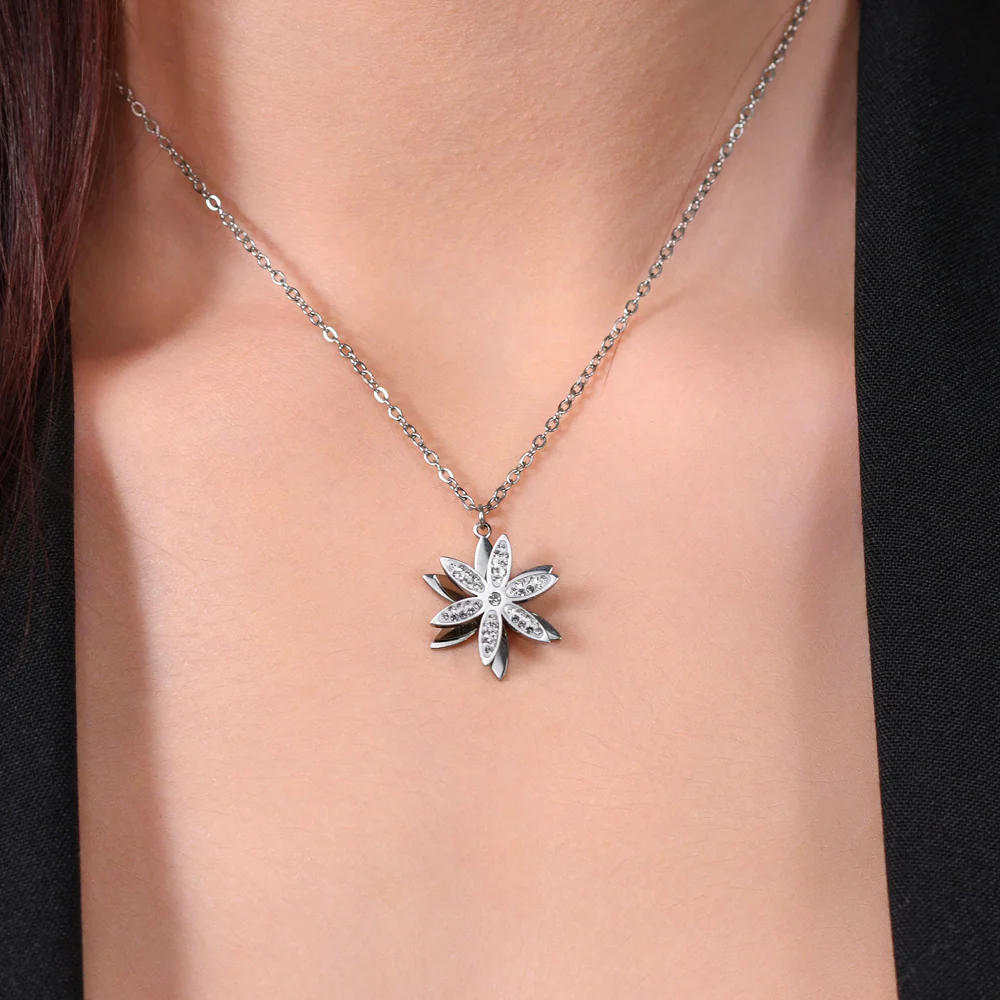 COLLANA DONNA IN ACCIAIO FIORE DELLA VITA GIREVOLE - Image 3