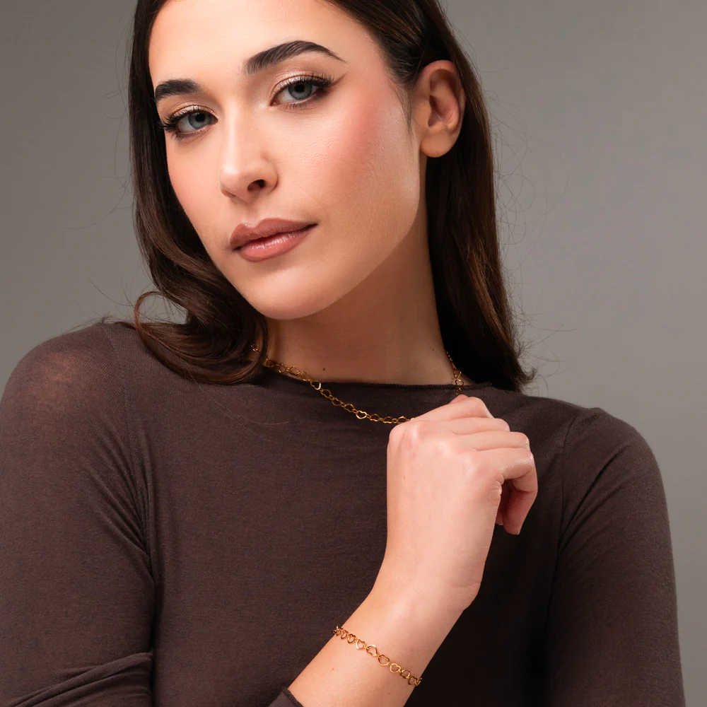 COLLANA DONNA IN ACCIAIO IP GOLD CON CUORI - Image 4
