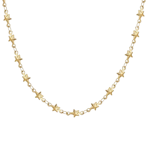 COLLANA DONNA IN ACCIAIO IP GOLD CON STELLE