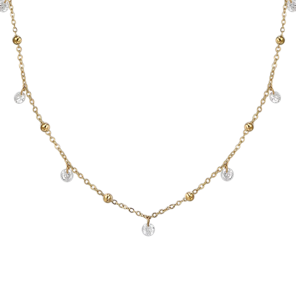 COLLANA DONNA IN ACCIAIO IP GOLD CON ZIRCONI BIANCHI