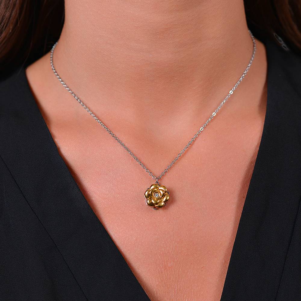 COLLANA DONNA IN ACCIAIO IP GOLD ROSA GIREVOLE - Image 3