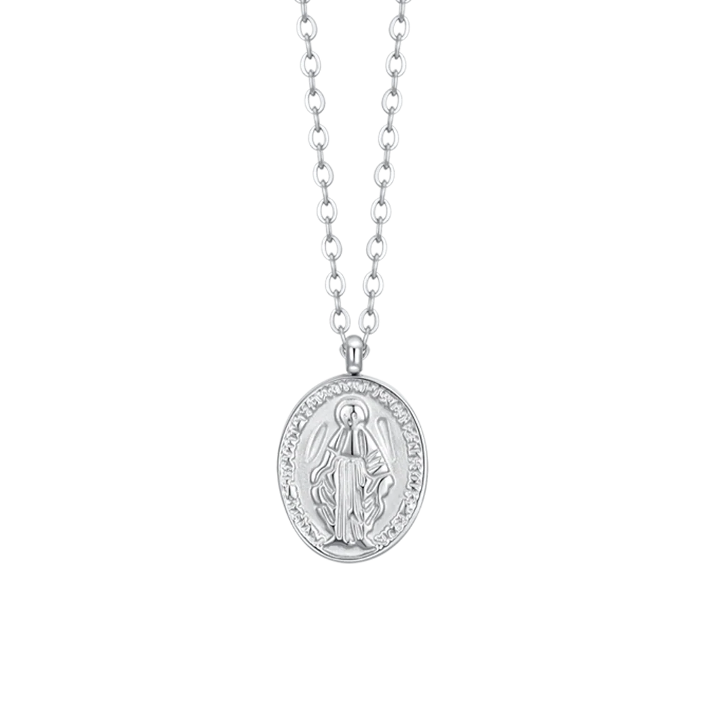 COLLANA DONNA IN ACCIAIO, MEDAGLIETTA CON MADONNINA MIRACOLOSA - Image 4