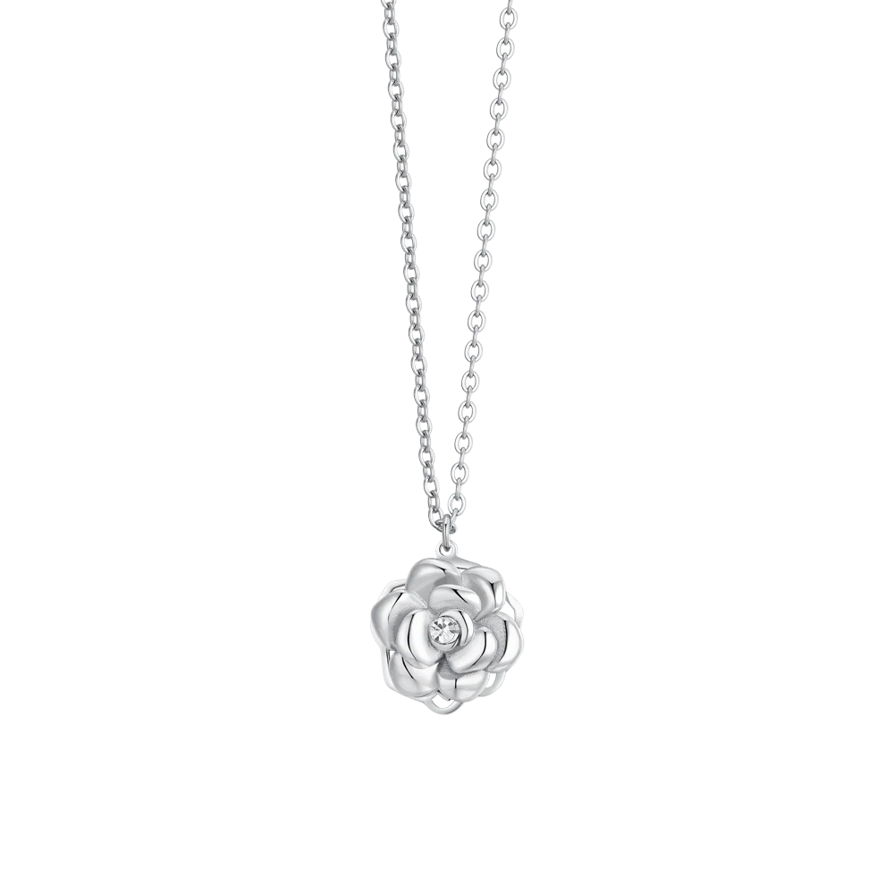 COLLANA DONNA IN ACCIAIO ROSA GIREVOLE