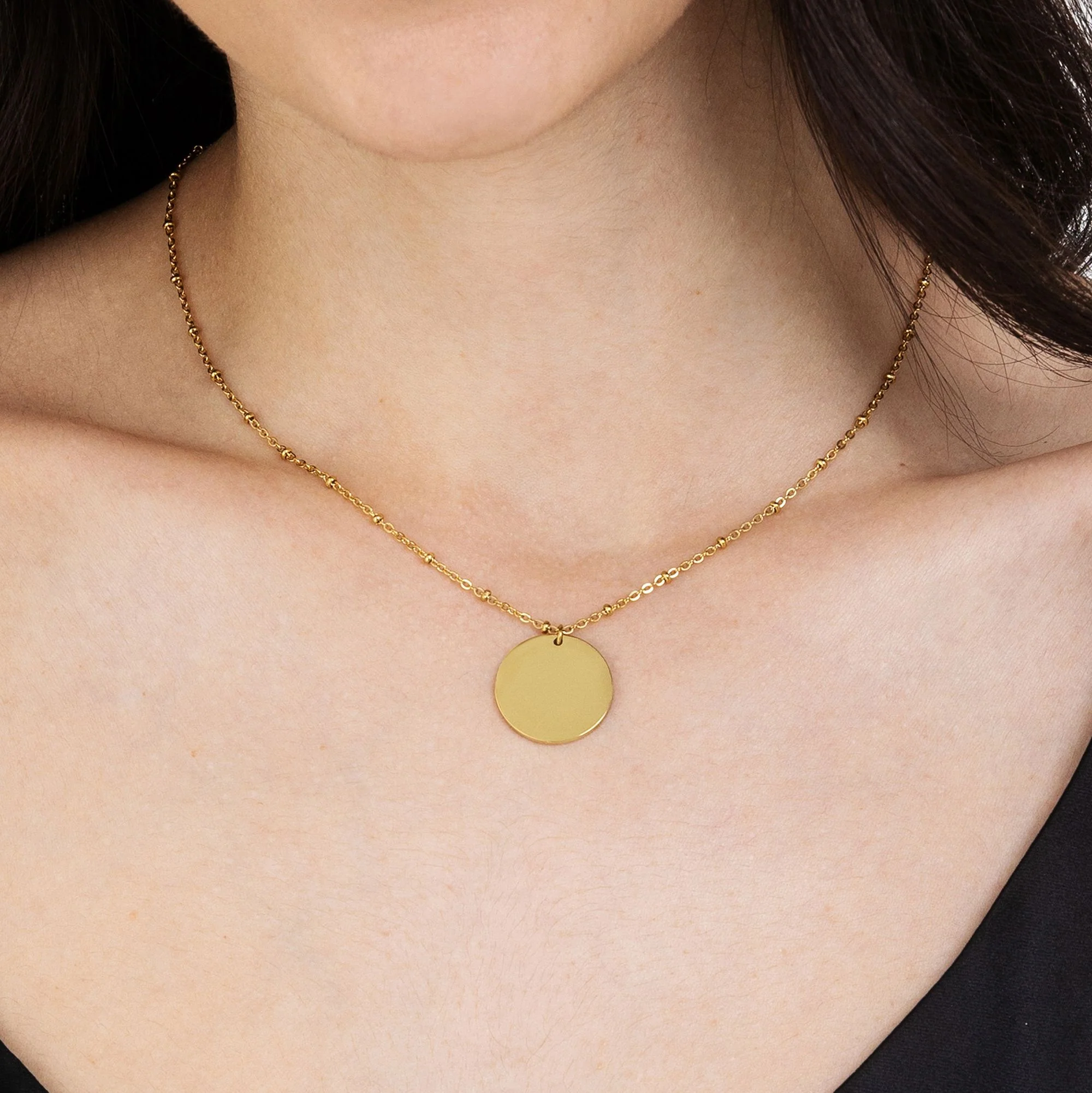 COLLANA DONNA PESRONALIZZATA IN ACCIAIO IN DORATO CON PIASTRA - Image 2