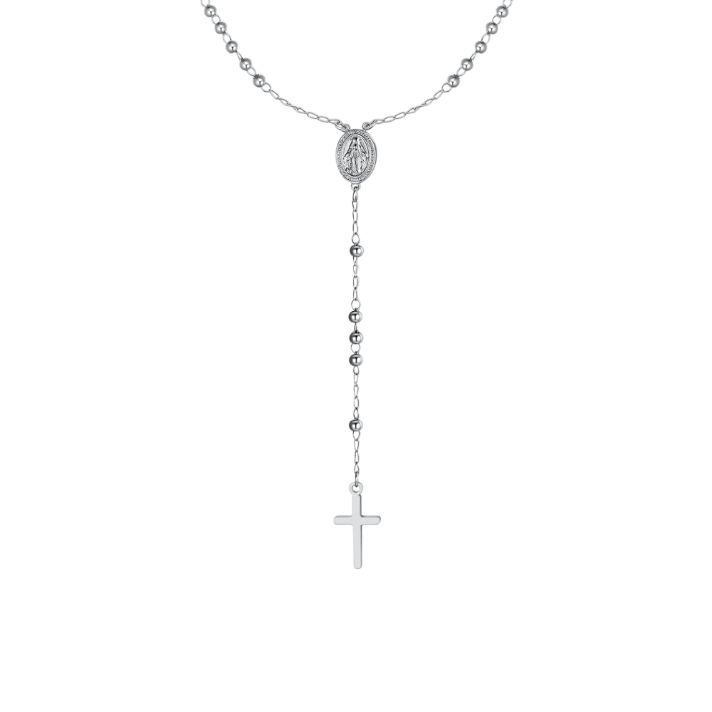 COLLANA DONNA ROSARIO  IN ACCIAIO