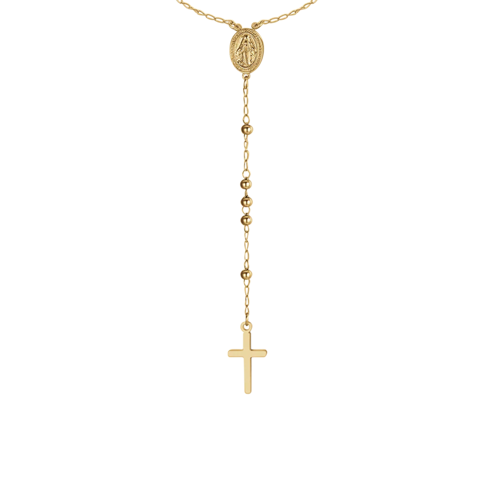 COLLANA DONNA ROSARIO IN ACCIAIO IP GOLD - Image 4