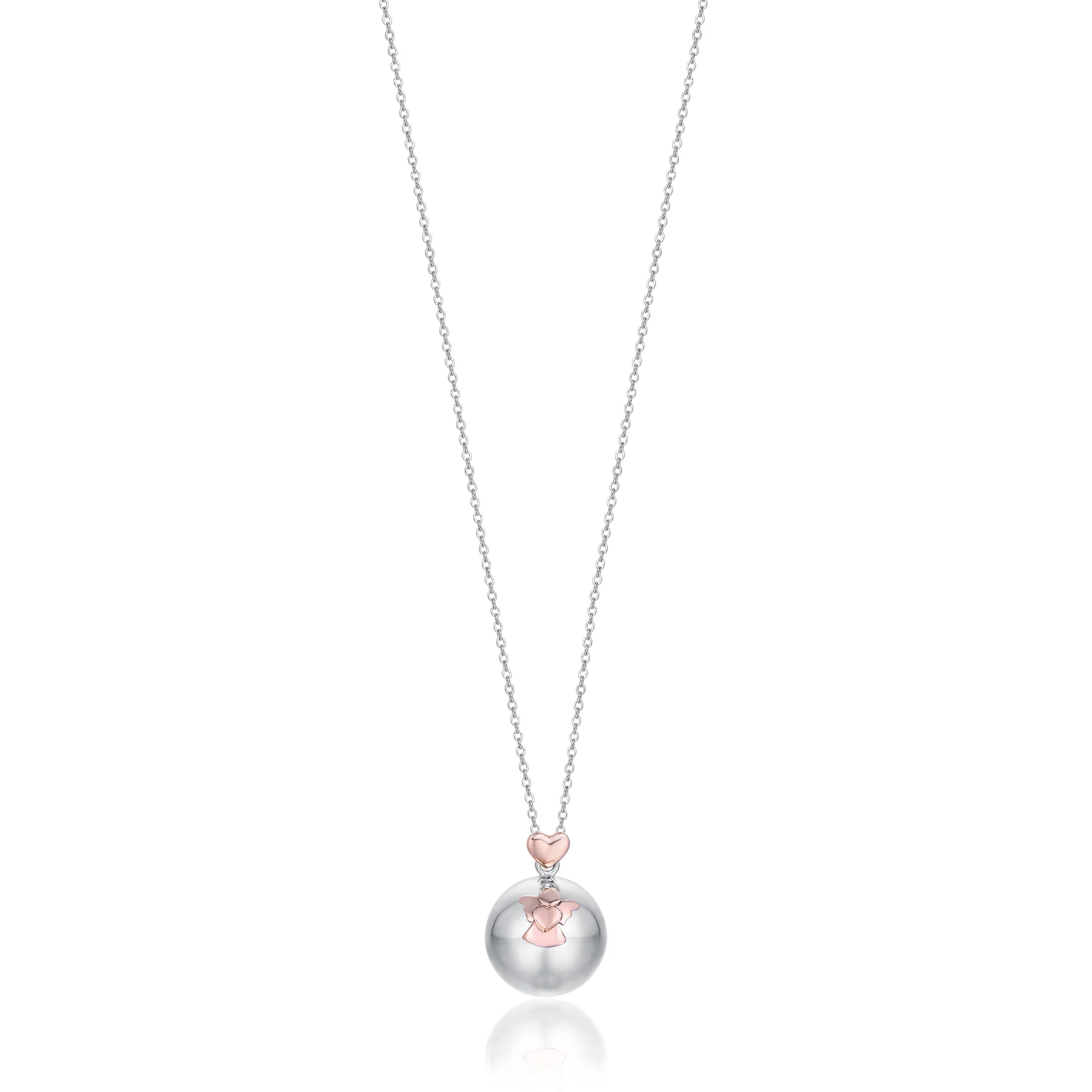 COLLANA CHIAMA ANGELI IN ACCIAIO CIONDOLO IN METALLO CON ANGELO E CUORE - Image 2