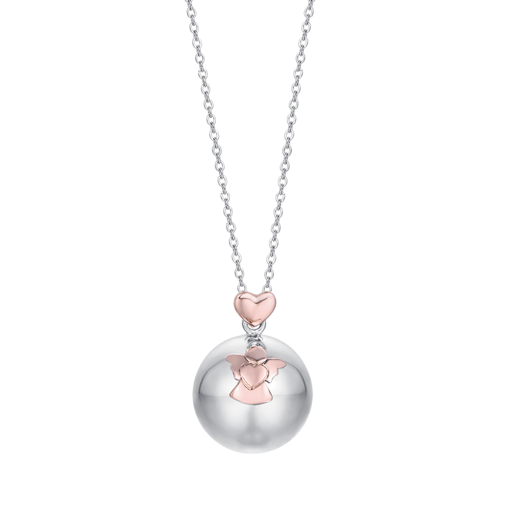 COLLANA CHIAMA ANGELI IN ACCIAIO CIONDOLO IN METALLO CON ANGELO E CUORE - Image 3