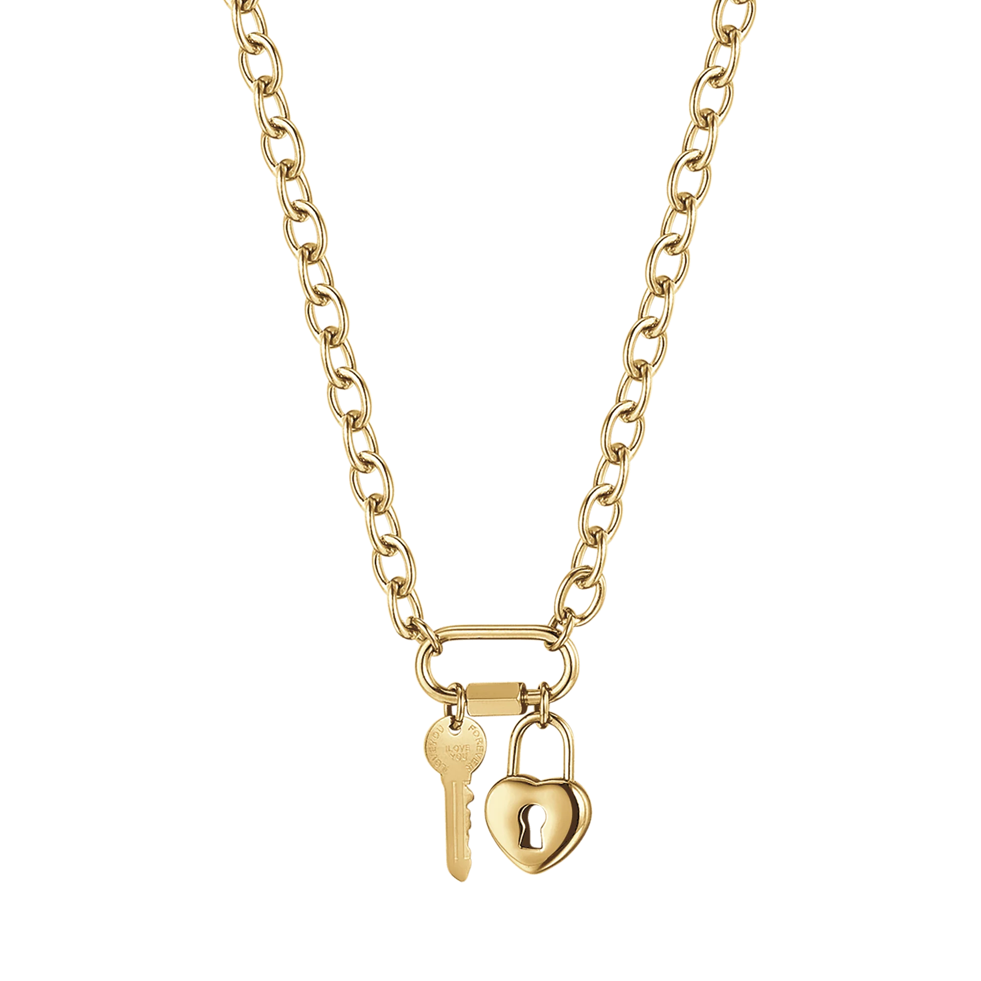 COLLANA DONNA IN ACCIAIO CON CHIAVE E CUORE LUCCHETTO - Image 6