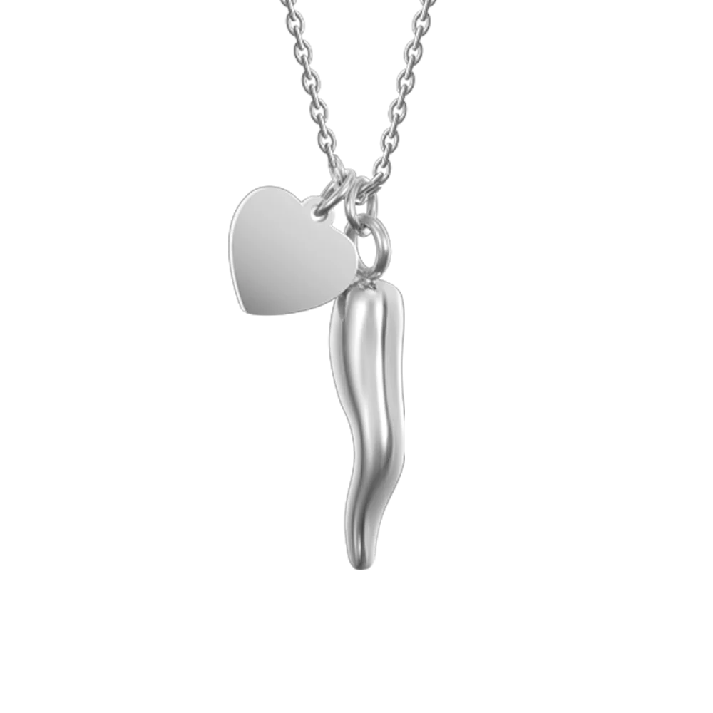 COLLANA DONNA IN ACCIAIO CON CUORE E CORNO - Image 4
