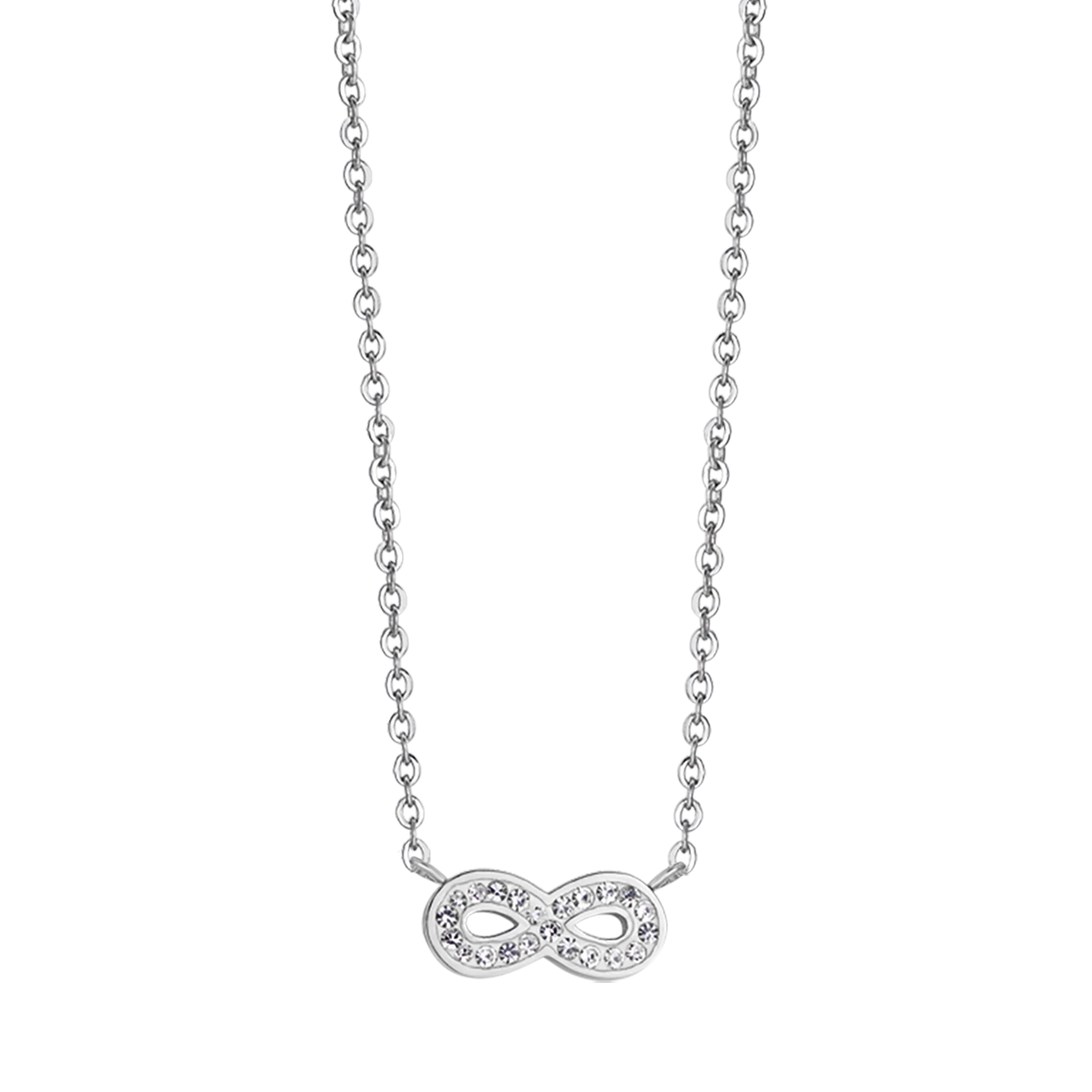 COLLANA DONNA IN ACCIAIO CON INFINITO E CRISTALLI BIANCHI - Image 4