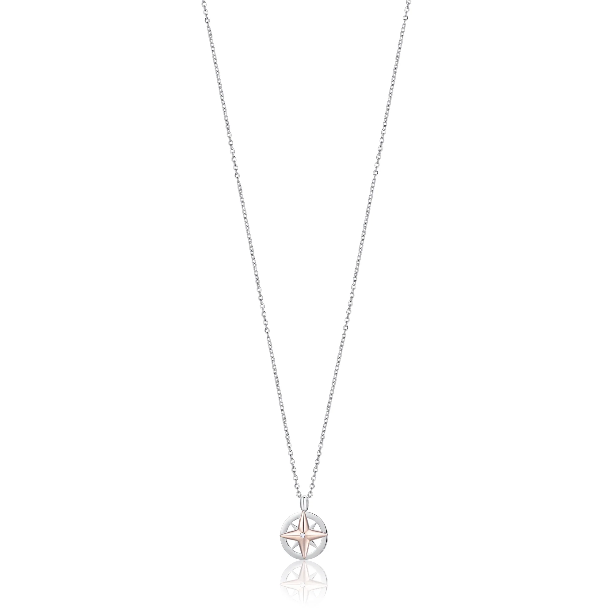 COLLANA UOMO IN ACCIAIO CON ROSA DEI VENTI IP ROSE - Image 2