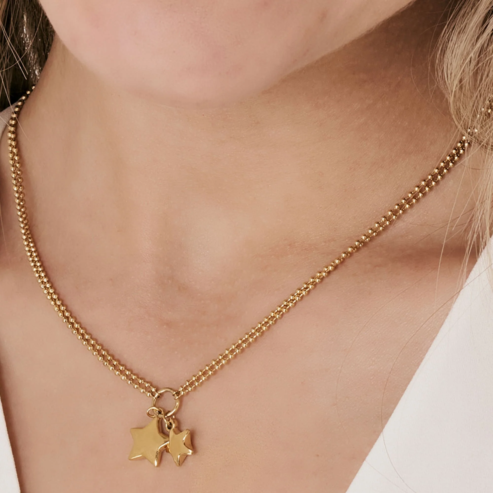 COLLANA DONNA IN ACCIAIO IP GOLD CON STELLE - Image 2