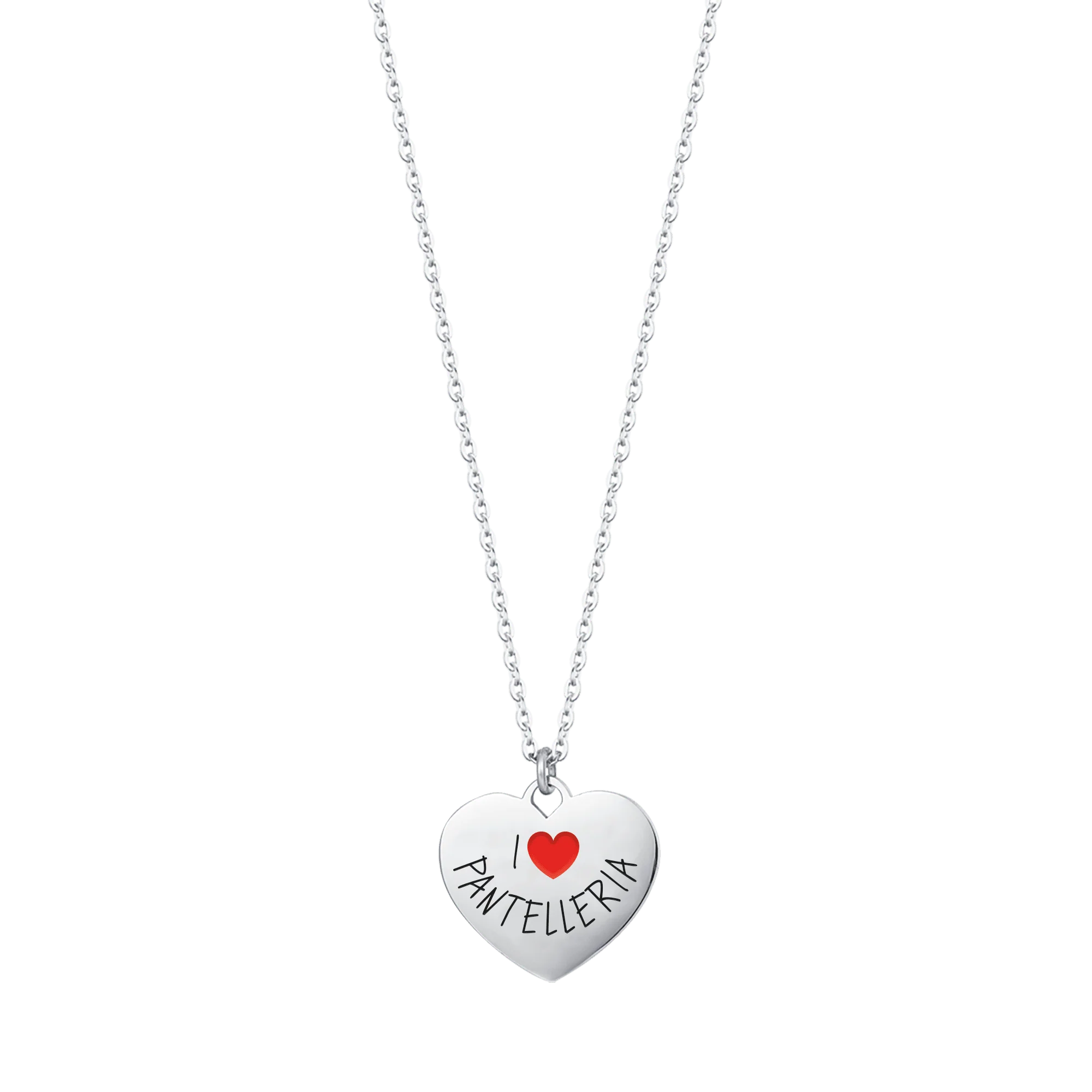COLLANA DONNA IN ACCIAIO I LOVE PANTELLERIA