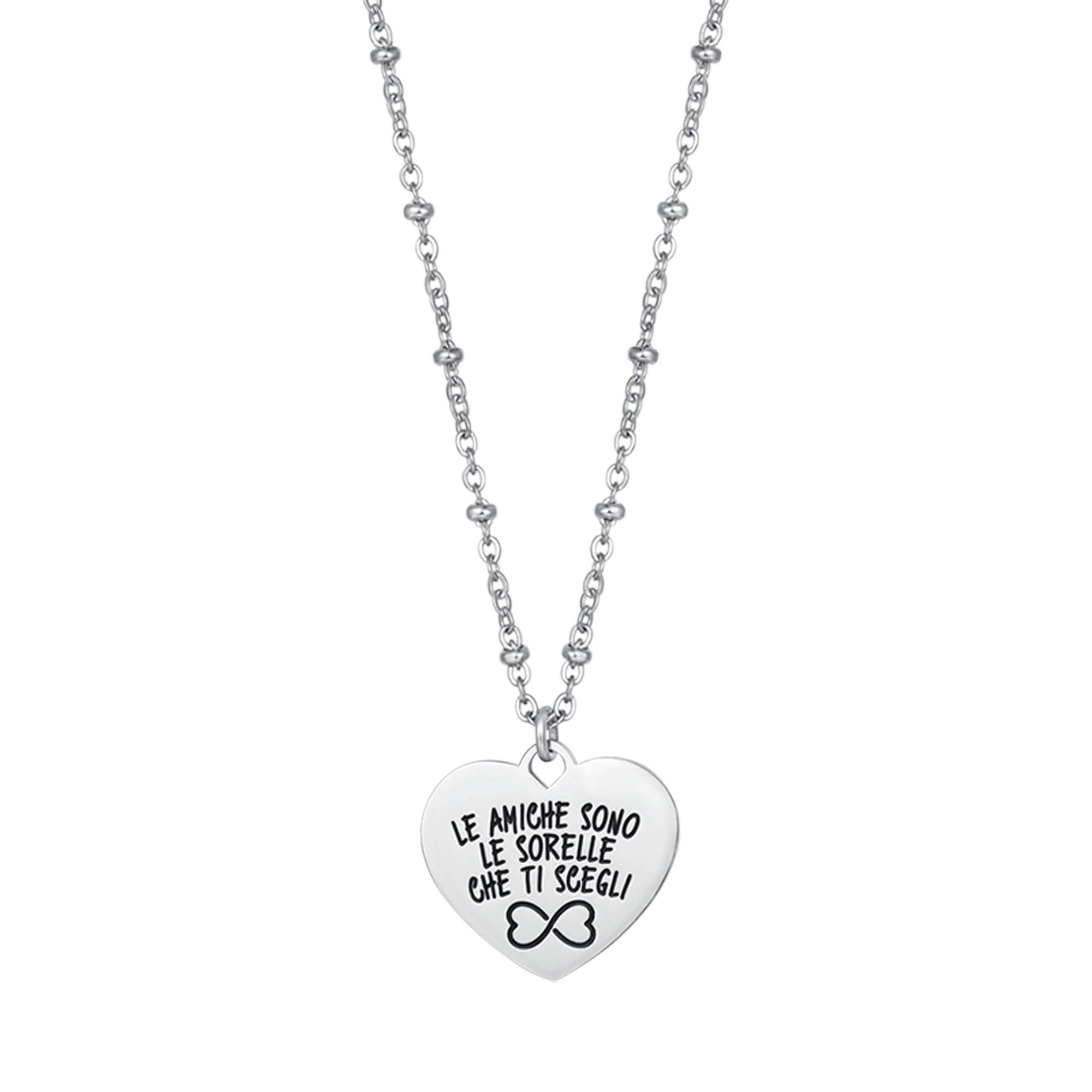 COLLANA IN ACCIAIO LE AMICHE SONO LE SORELLE CHE TI SCEGLI - Image 2