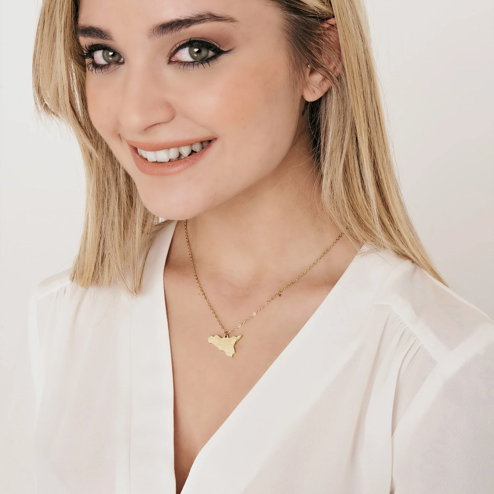 COLLANA DONNA IN ACCIAIO IP GOLD SICILIA - Image 3