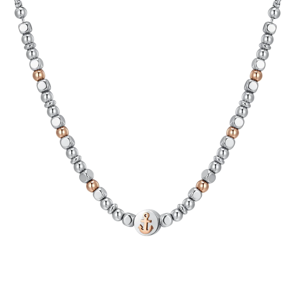 COLLANA UOMO IN ACCIAIO ANCORA IP ROSE GOLD