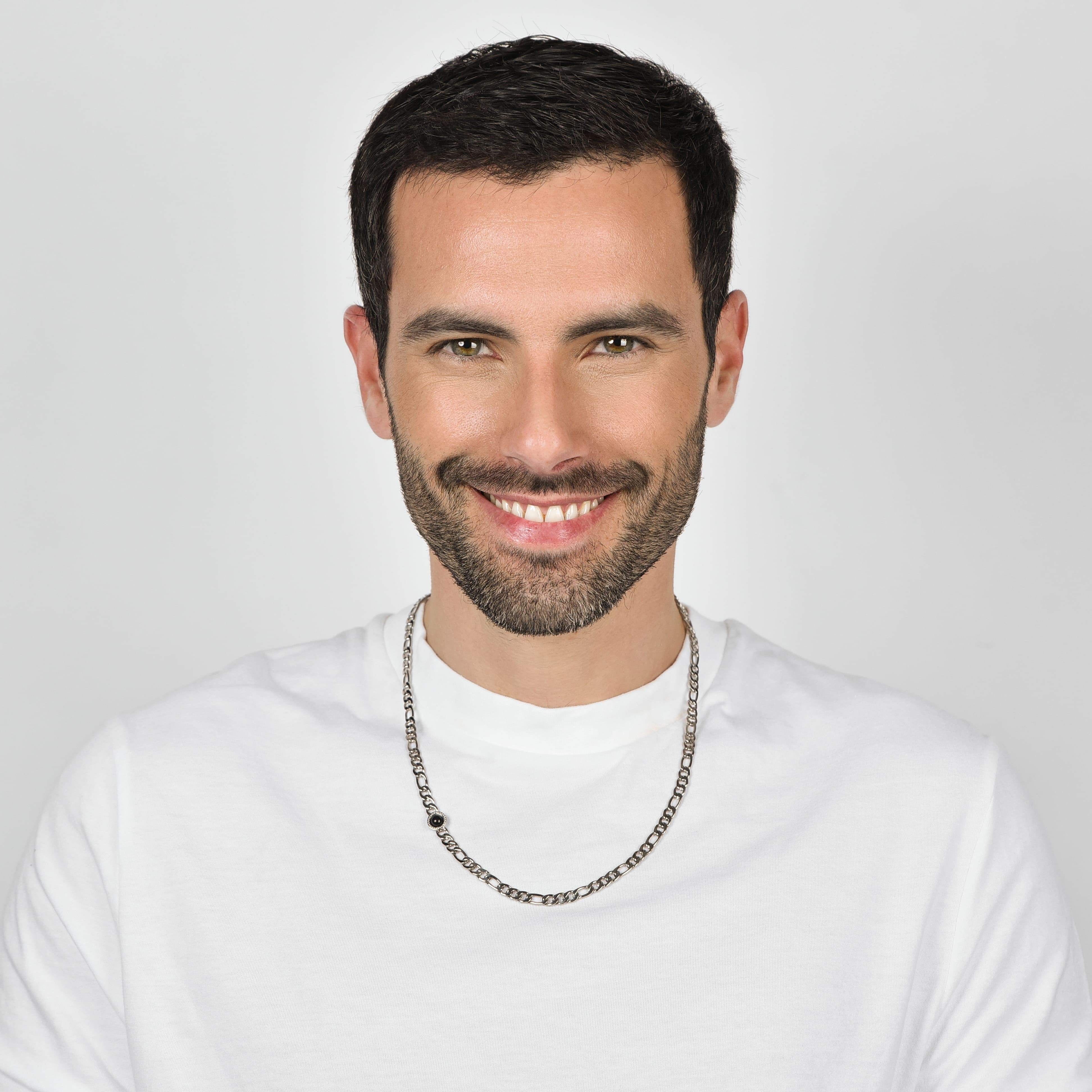 COLLANA UOMO IN ACCIAIO CON AGATA NERA - Image 3