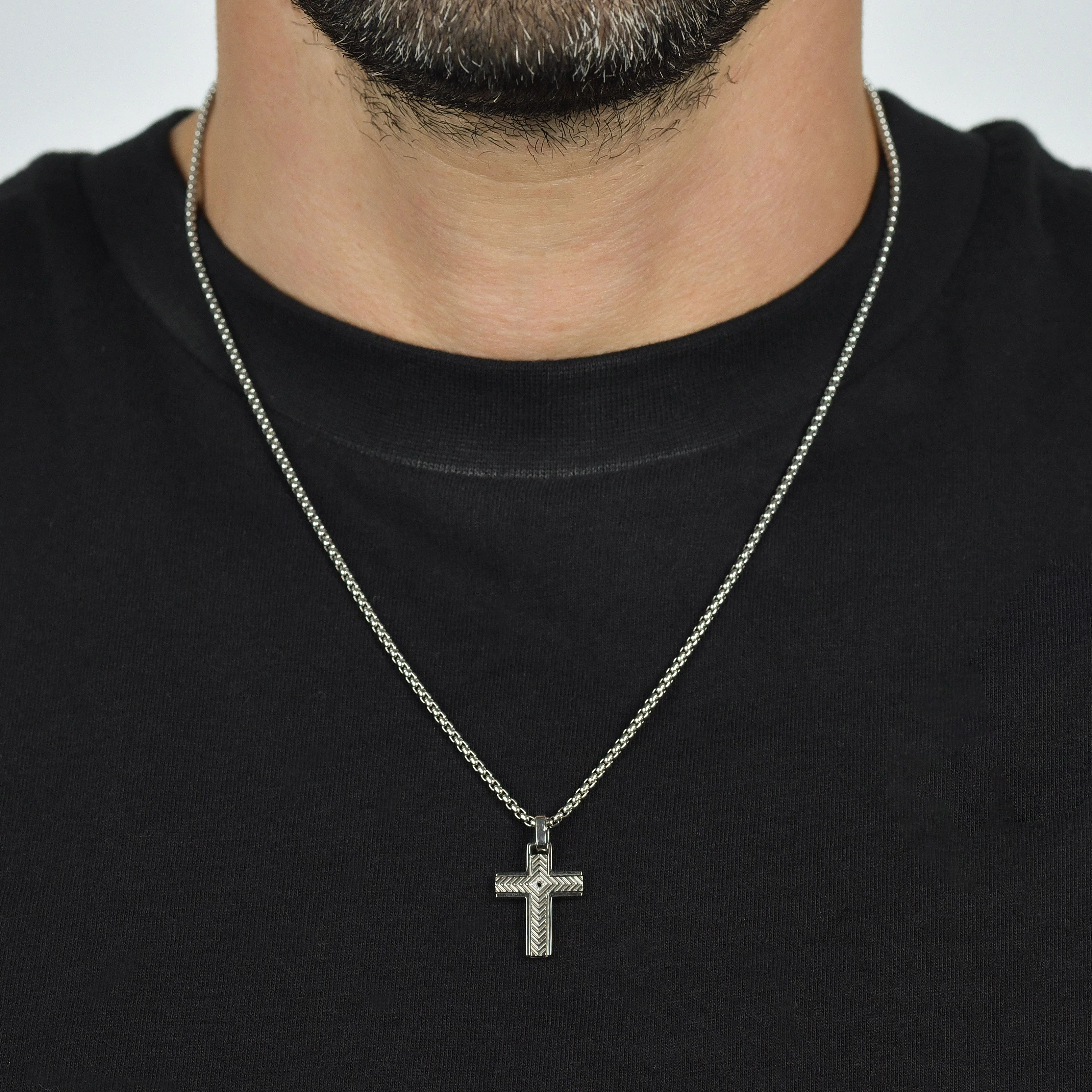COLLANA UOMO IN ACCIAIO CON CROCE - Image 2