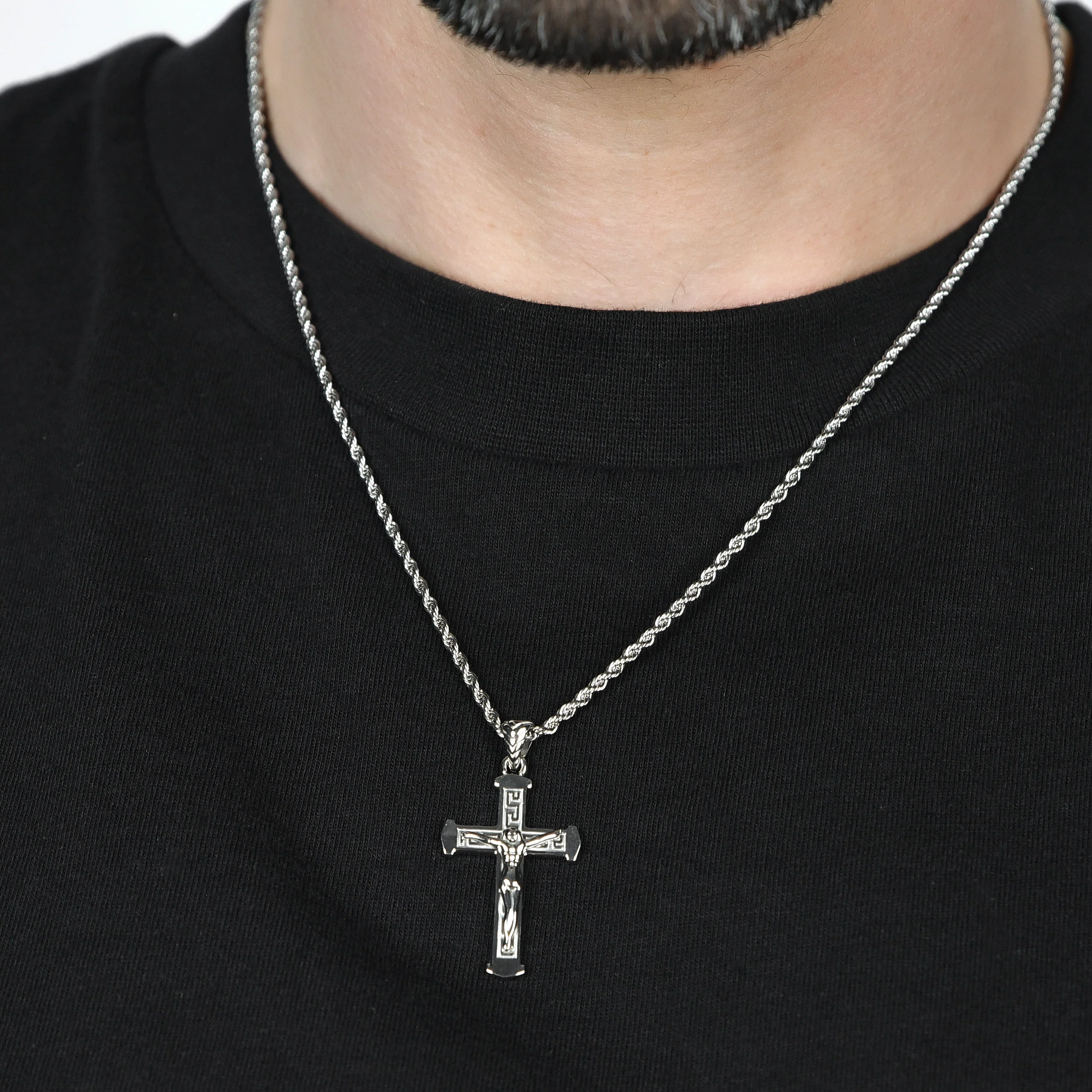 COLLANA UOMO IN ACCIAIO CON CROCEFISSO - Image 2