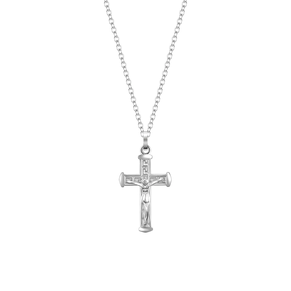 COLLANA UOMO IN ACCIAIO CON CROCIFISSO