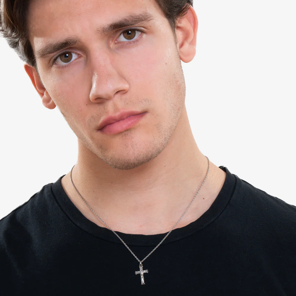 COLLANA UOMO IN ACCIAIO CON CROCIFISSO - Image 3