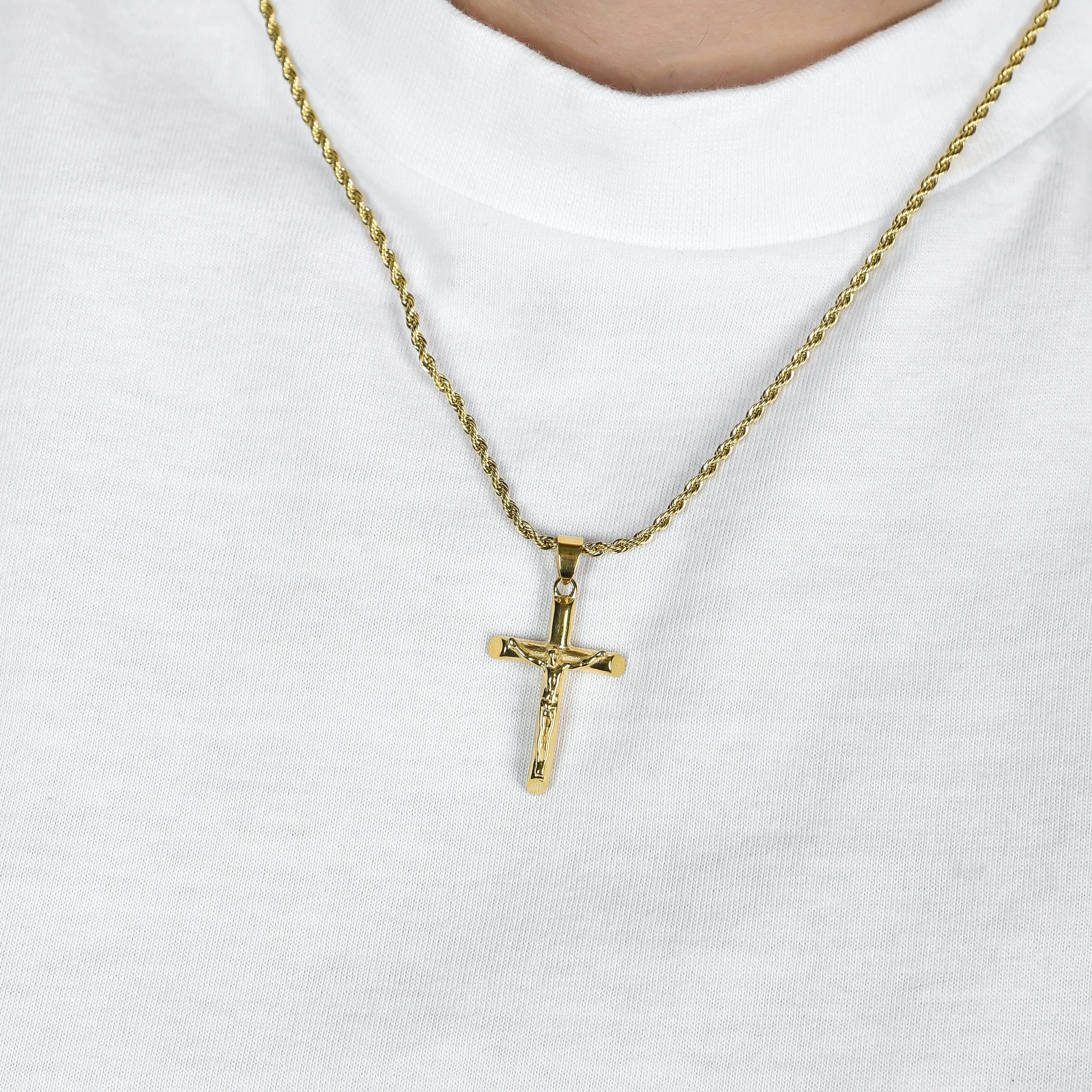 COLLANA UOMO IN ACCIAIO CON CROCIFISSO - Image 7