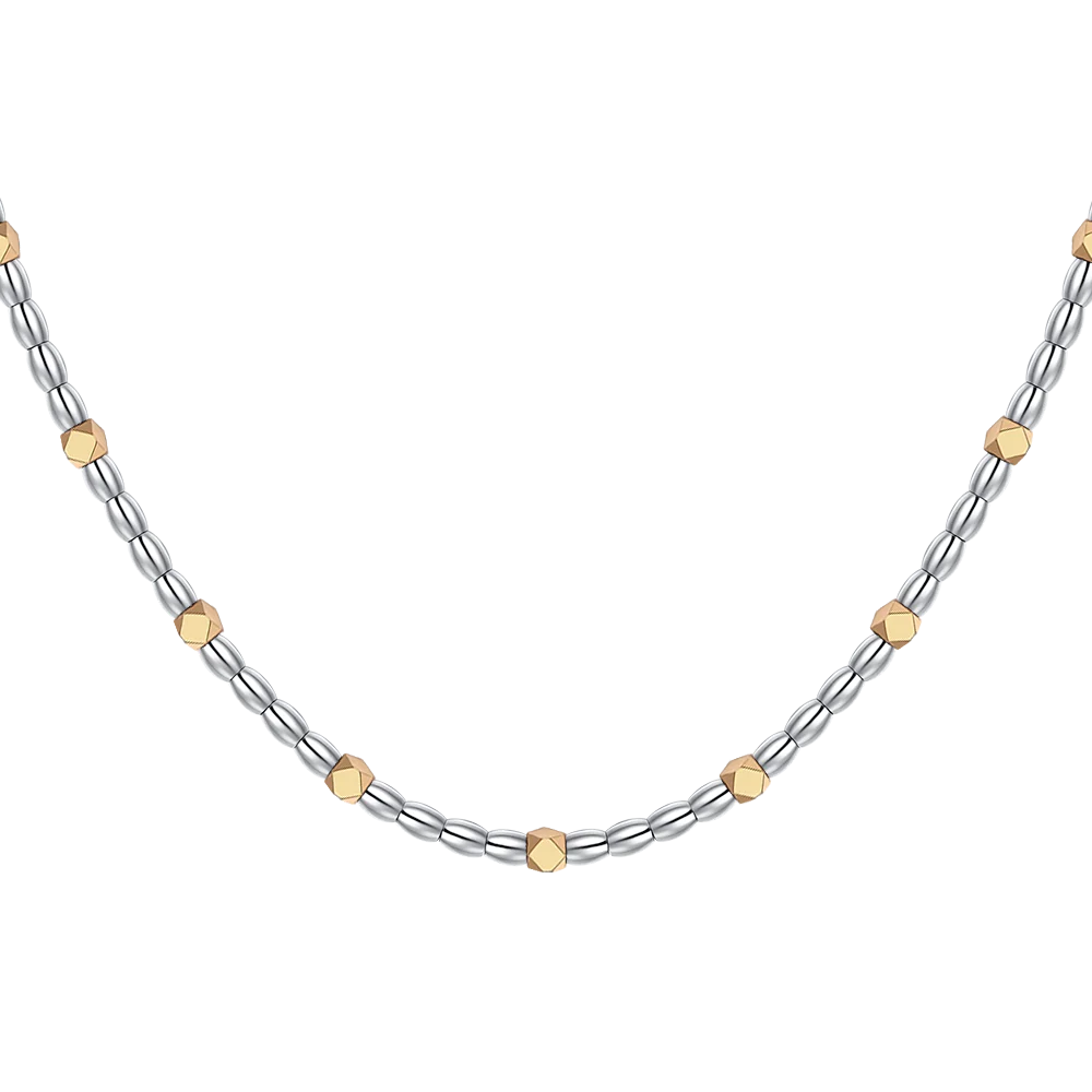 COLLANA UOMO IN ACCIAIO CON ELEMENTI IN EMATITE IP GOLD - Image 5