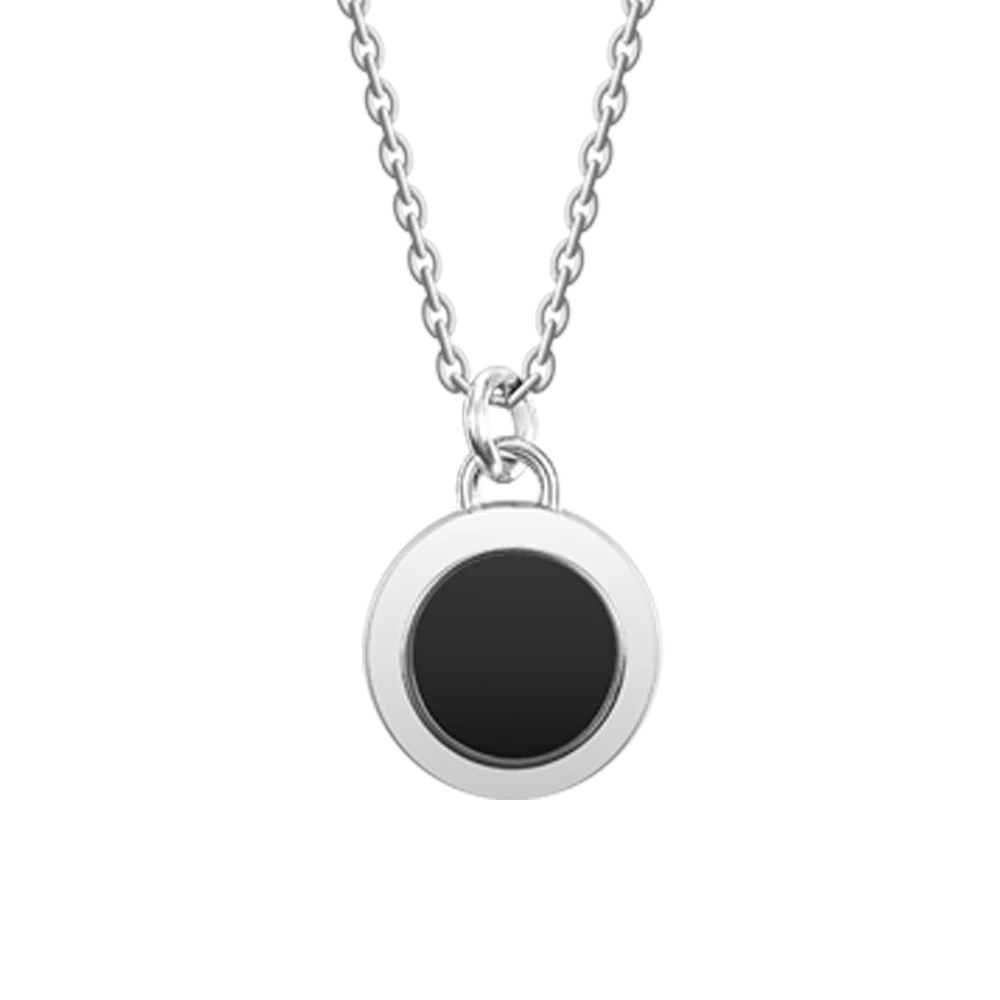 COLLANA UOMO IN ACCIAIO CON PIASTRA CON SMALTO NERO - Image 4