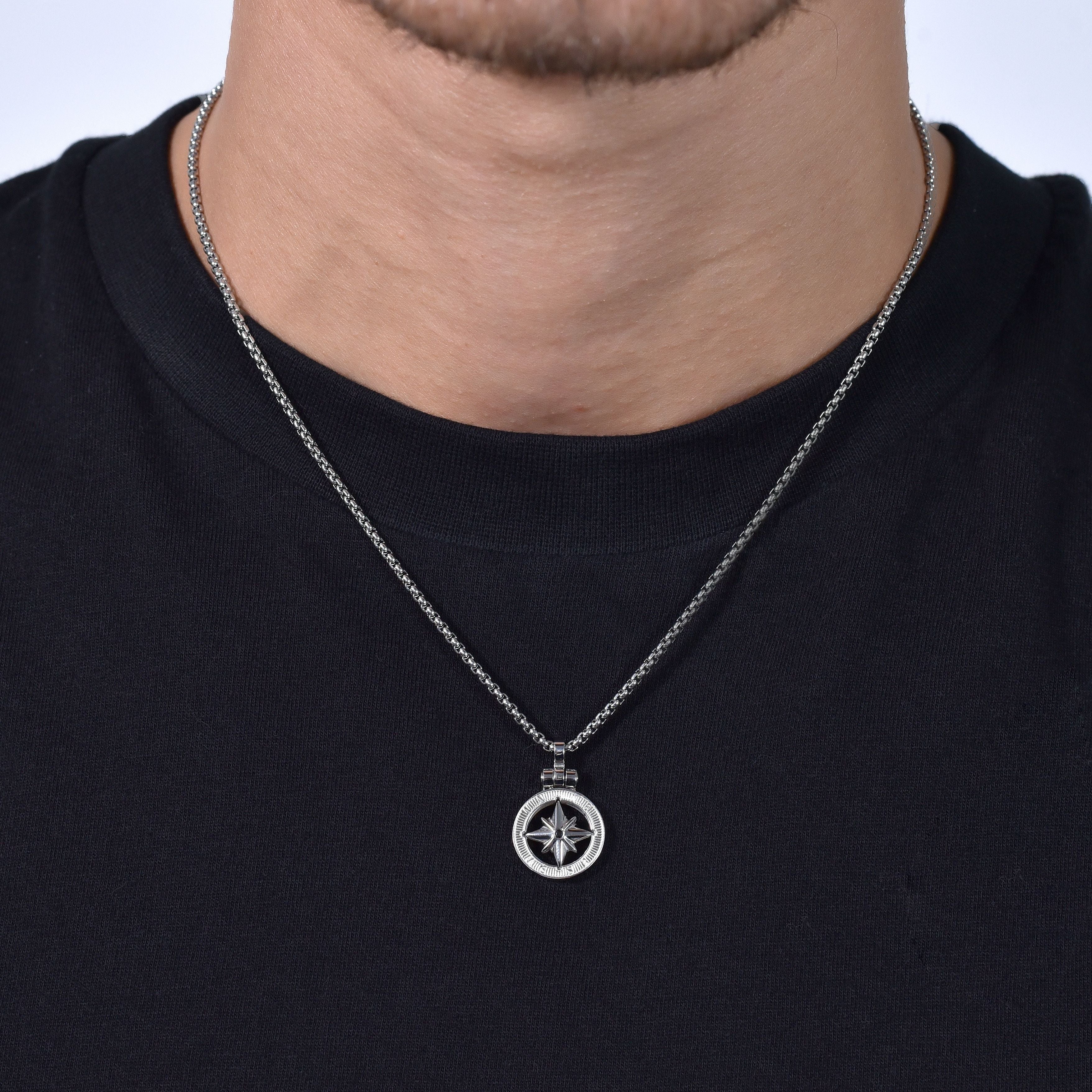 COLLANA UOMO IN ACCIAIO CON ROSA DEI VENTI - Image 2