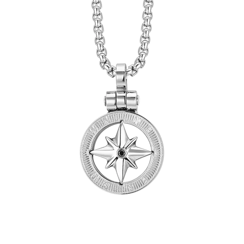 COLLANA UOMO IN ACCIAIO CON ROSA DEI VENTI - Image 4