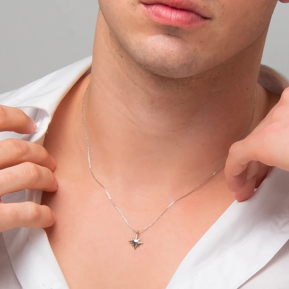 COLLANA UOMO IN ACCIAIO CON ROSA DEI VENTI - Image 2