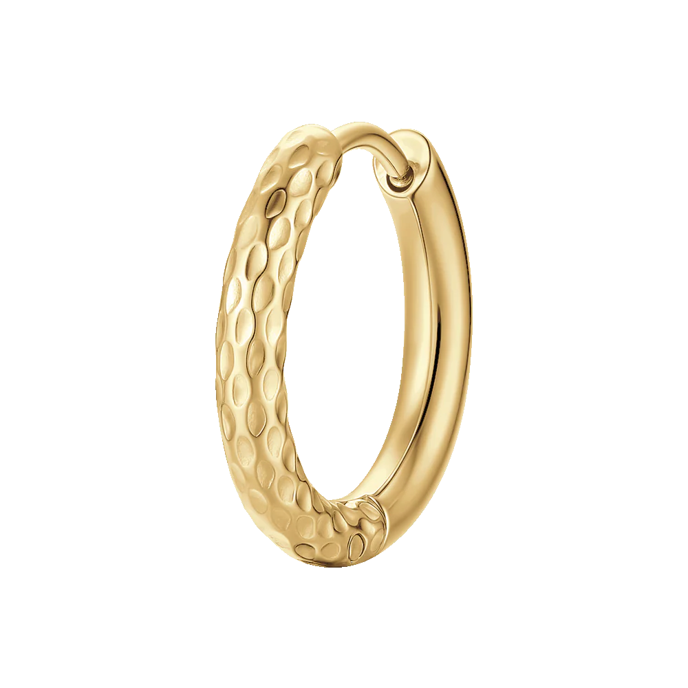 MONO ORECCHINO DONNA IN ACCIAIO IP GOLD CON FINITURA DIAMANTATA