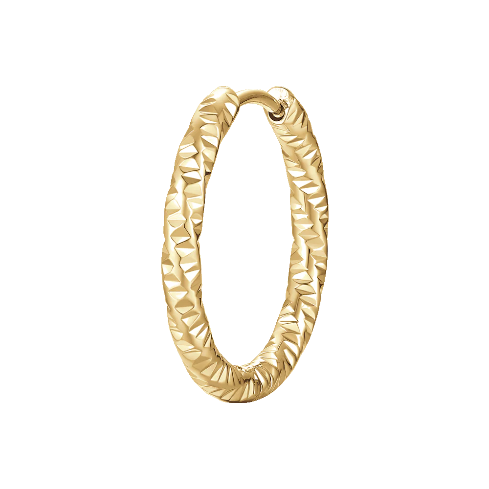 MONO ORECCHINO DONNA IN ACCIAIO IP GOLD CON FINITURA DIAMANTATA