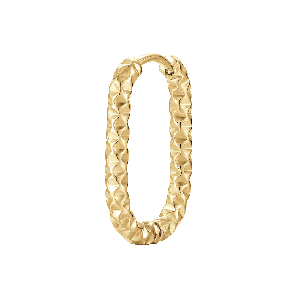 MONO ORECCHINO DONNA IN ACCIAIO IP GOLD CON FINITURA DIAMANTATA