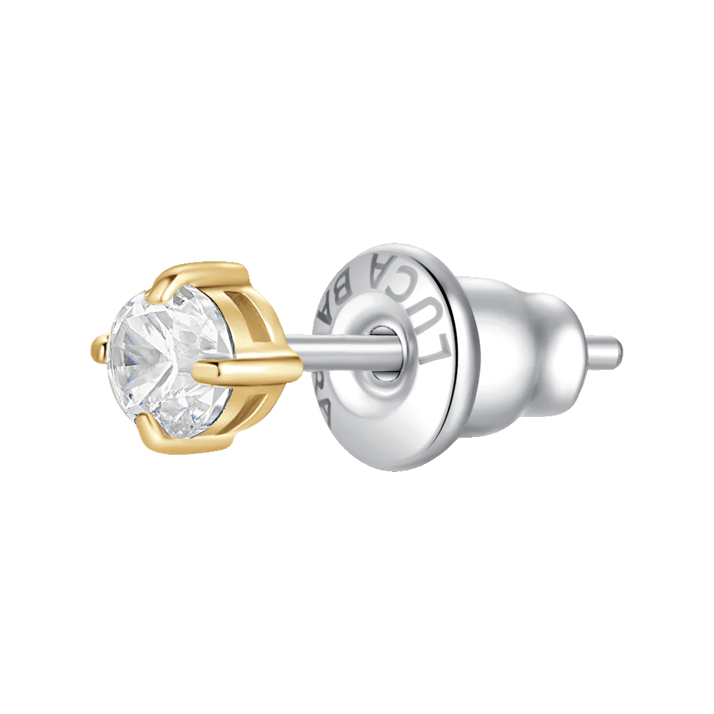 MONO ORECCHINO DONNA IN ACCIAIO IP GOLD CON ZIRCONE BIANCO